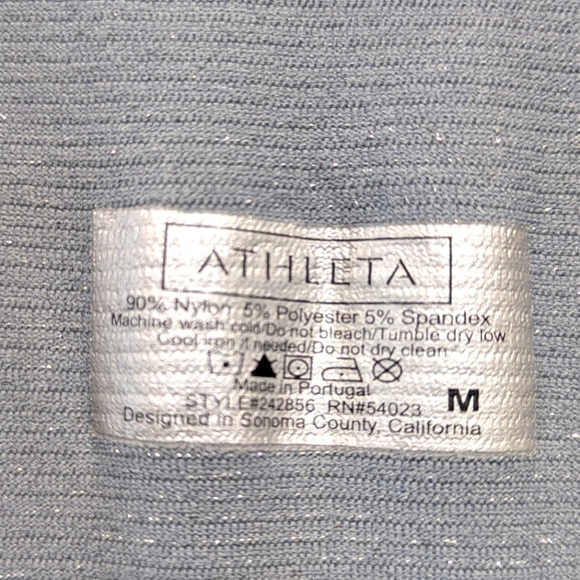 Athleta Glitter Long Sleeve Top Medium Ruching Flattering Active Performance - Picture 3 of 7